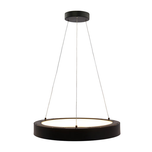 Westgate Manufacturing 24 Inch Hollow Circle Pendant With Uplight 40W CCT Selectable 2700K/3000K/3500K/400K/5000K 10 Foot Cables Triac/0-10V Dimming 90 CRI Black (SCRH-UD-24-MCT5-DD-BK)