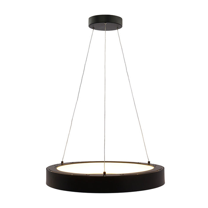 Westgate Manufacturing 24 Inch Hollow Circle Pendant With Uplight 40W CCT Selectable 2700K/3000K/3500K/400K/5000K 10 Foot Cables Triac/0-10V Dimming 90 CRI Black (SCRH-UD-24-MCT5-DD-BK)