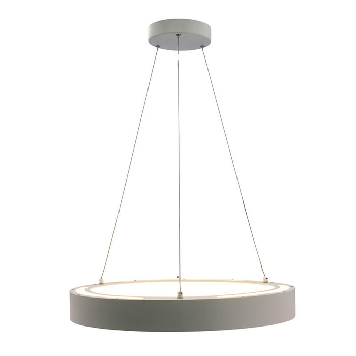 Westgate Manufacturing 24 Inch Hollow Circle Pendant With Uplight 40W CCT Selectable 2700K/3000K/3500K/400K/5000K 10 Foot Cables Triac/0-10V Dimming 90 CRI White (SCRH-UD-24-MCT5-DD-WH)