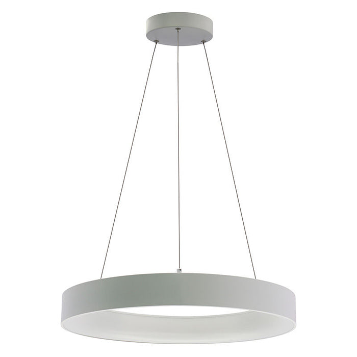 Westgate Manufacturing 24 Inch Hollow Circle Pendant With Uplight 40W CCT Selectable 2700K/3000K/3500K/400K/5000K 10 Foot Cables Triac/0-10V Dimming 90 CRI White (SCRH-UD-24-MCT5-DD-WH)