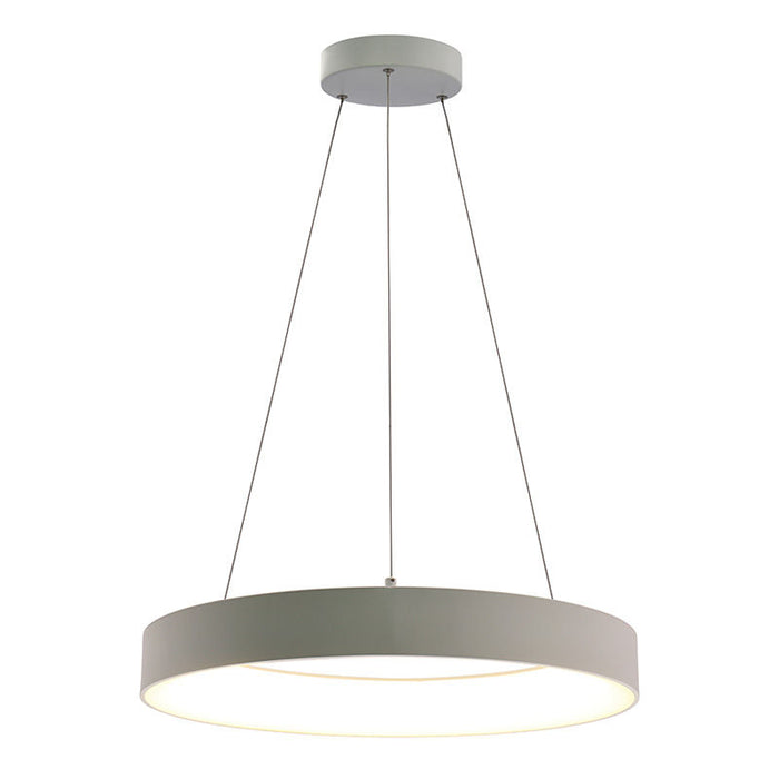 Westgate Manufacturing 24 Inch Hollow Circle Pendant With Uplight 40W CCT Selectable 2700K/3000K/3500K/400K/5000K 10 Foot Cables Triac/0-10V Dimming 90 CRI White (SCRH-UD-24-MCT5-DD-WH)