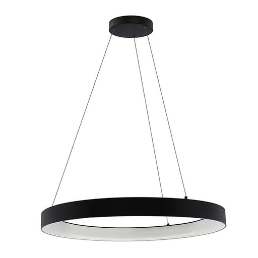 Westgate Manufacturing 36 Inch Hollow Circle Pendant With Uplight 80W CCT Selectable 2700K/3000K/3500K/400K/5000K 10 Foot Cables Triac/0-10V Dimming 90 CRI Black (SCRH-UD-36-MCT5-DD-BK)