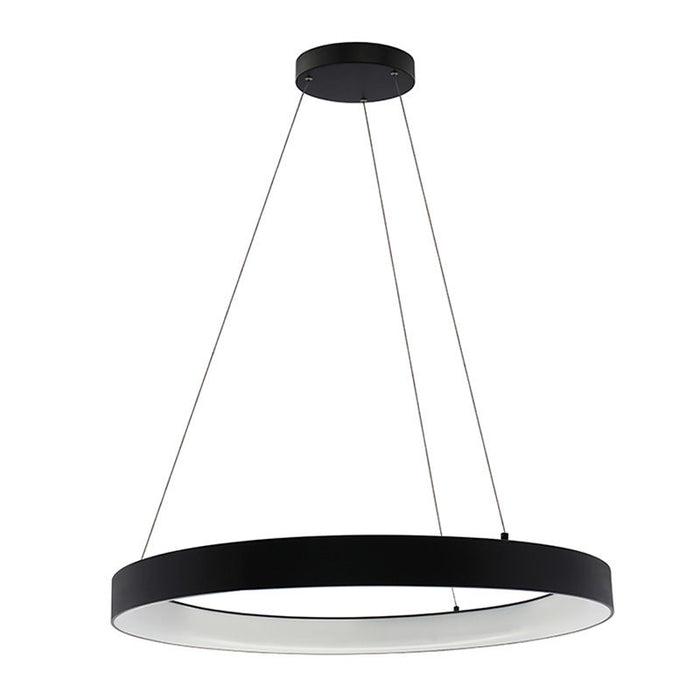 Westgate Manufacturing 36 Inch Hollow Circle Pendant With Uplight 80W CCT Selectable 2700K/3000K/3500K/400K/5000K 10 Foot Cables Triac/0-10V Dimming 90 CRI Black (SCRH-UD-36-MCT5-DD-BK)