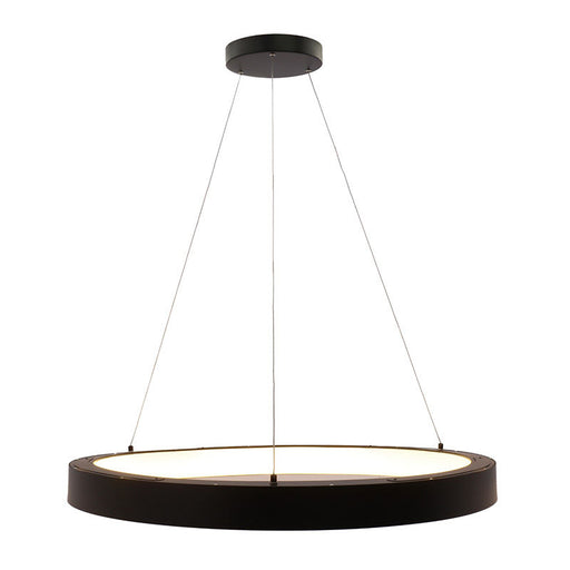 Westgate Manufacturing 36 Inch Hollow Circle Pendant With Uplight 80W CCT Selectable 2700K/3000K/3500K/400K/5000K 10 Foot Cables Triac/0-10V Dimming 90 CRI Black (SCRH-UD-36-MCT5-DD-BK)
