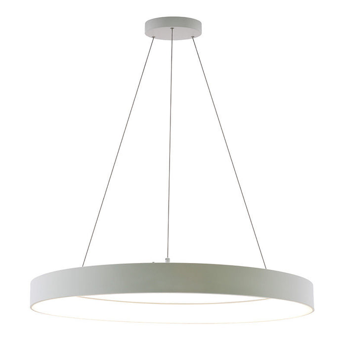 Westgate Manufacturing 36 Inch Hollow Circle Pendant With Uplight 80W CCT Selectable 2700K/3000K/3500K/400K/5000K 10 Foot Cables Triac/0-10V Dimming 90 CRI White (SCRH-UD-36-MCT5-DD-WH)