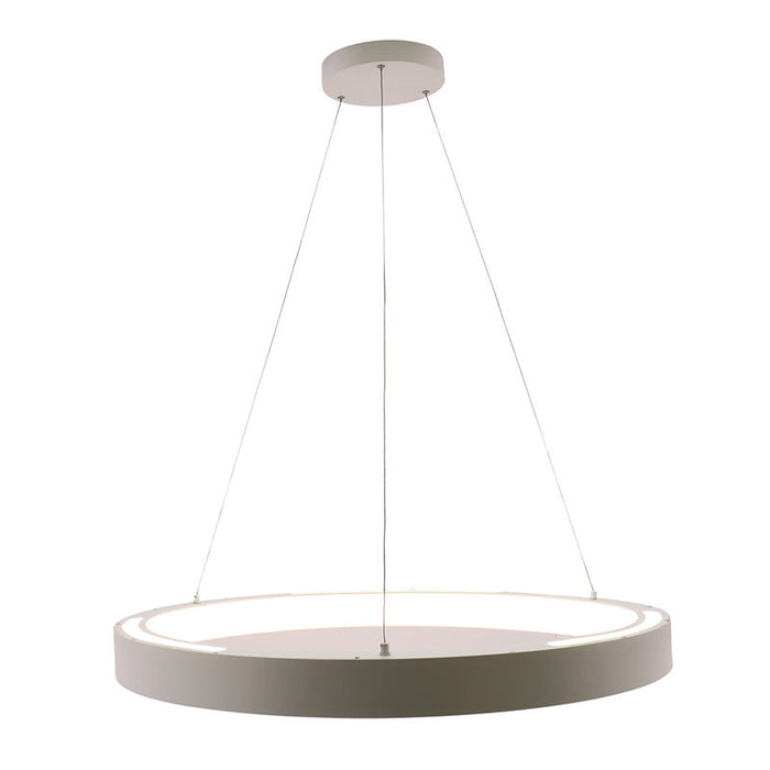 Westgate Manufacturing 36 Inch Hollow Circle Pendant With Uplight 80W CCT Selectable 2700K/3000K/3500K/400K/5000K 10 Foot Cables Triac/0-10V Dimming 90 CRI White (SCRH-UD-36-MCT5-DD-WH)