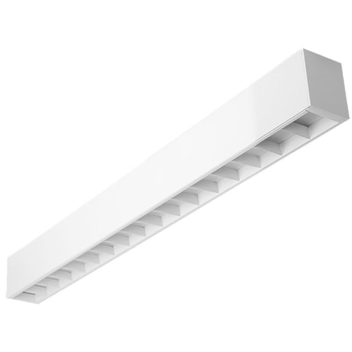 Westgate Manufacturing 3 Foot 30W LED 2 3/4 Inch Superior Architectural Seamless Linear Light/Louver Lens CCT Selectable 3000K/3500K/4000K/5000K 80 CRI 0-10V White (SCX-3FT-30W-MCT4-D-LUV-WH)