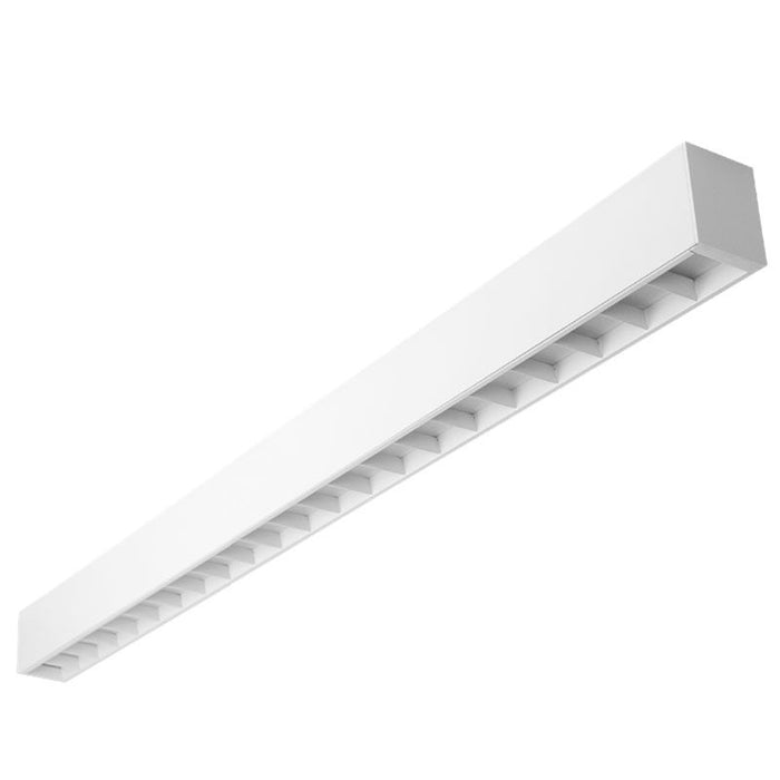 Westgate Manufacturing 4 Foot 40W LED 2 3/4 Inch Superior Architectural Seamless Linear Light/Louver Lens CCT Selectable 3000K/3500K/4000K/5000K 0-10V White (SCX-4FT-40W-MCT4-D-LUV-WH)