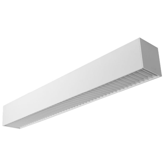Westgate Manufacturing 4 Foot LED 6 Inch Superior Architectural Seamless Indirect Linear Light/ Louver Lens Selectable 40W/50W/60W 3000K/3500K/4000K/5000K 0-10V White (SCX6-4FT-40-60W-MCTP-LUV-WH)