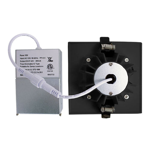 Westgate Manufacturing Snap-In 1 Inch Square Recess Light 8W CCT Selectable 2700K/3000K/3500K/4000K/5000K 600Lm 80 CRI Dimmable 36 Degree Smooth Black (SDL1S-ST-MCT5-BK)