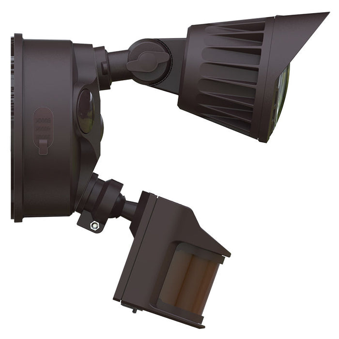 Westgate Manufacturing 10W 1-Head Security Flood Light PIR 10W CCT Selectable 3000K/4000K/5000K 120-277V Bronze (SL-10W-MCT-BZ-P)