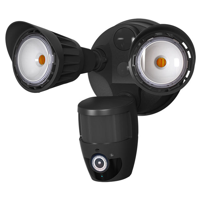 Westgate Manufacturing 2-Head 20W CCT Selectable 3000K/4000K/5000K Security Light With Camera WG App Black (SL-20W-MCT-BK-CAM)