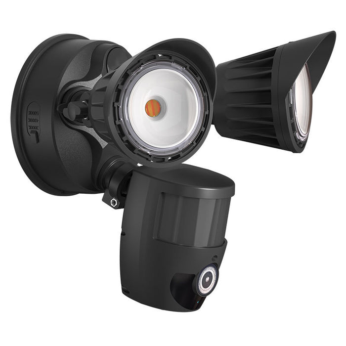 Westgate Manufacturing 2-Head 20W CCT Selectable 3000K/4000K/5000K Security Light With Camera WG App Black (SL-20W-MCT-BK-CAM)