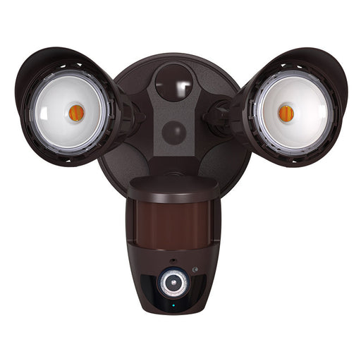 Westgate Manufacturing 2-Head 20W CCT Selectable 3000K/4000K/5000K Security Light With Camera WG App Bronze (SL-20W-MCT-BR-CAM)