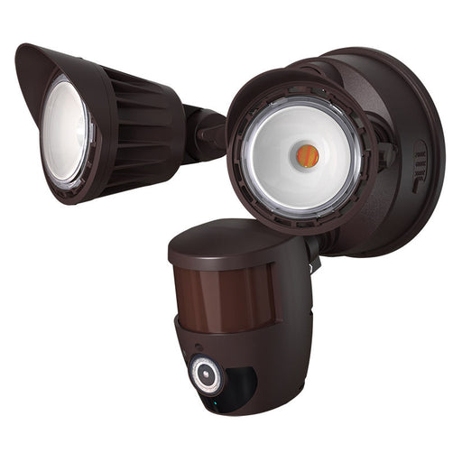 Westgate Manufacturing 2-Head 20W CCT Selectable 3000K/4000K/5000K Security Light With Camera WG App Bronze (SL-20W-MCT-BR-CAM)