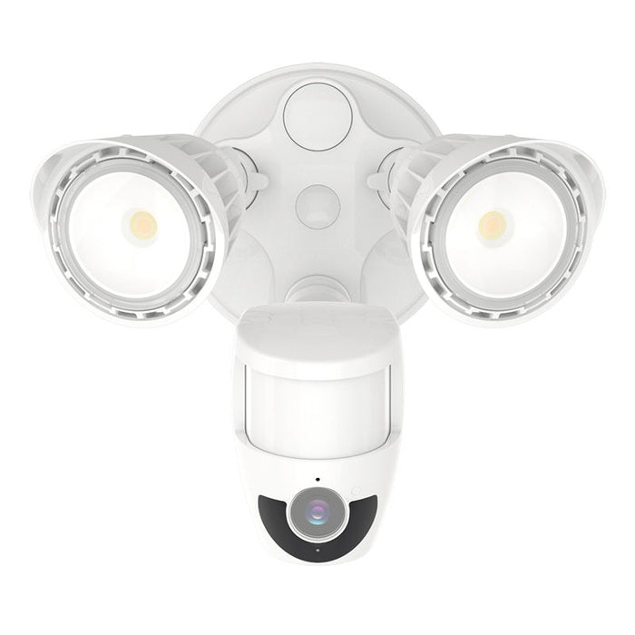 Westgate Manufacturing 2-Head 20W CCT Selectable 3000K/4000K/5000K Security Light With Camera WG App White (SL-20W-MCT-WH-CAM)