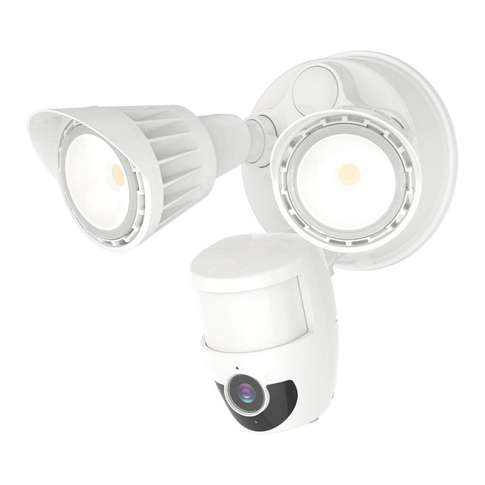 Westgate Manufacturing 2-Head 20W CCT Selectable 3000K/4000K/5000K Security Light With Camera WG App White (SL-20W-MCT-WH-CAM)