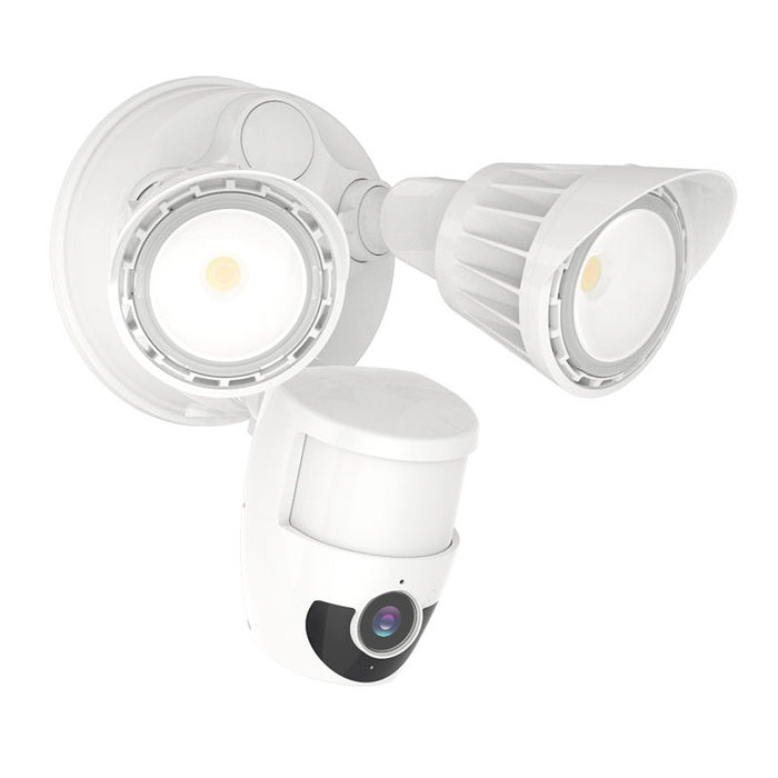 Westgate Manufacturing 2-Head 20W CCT Selectable 3000K/4000K/5000K Security Light With Camera WG App White (SL-20W-MCT-WH-CAM)