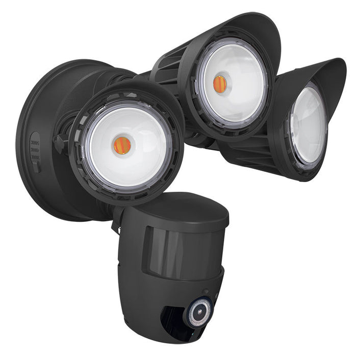 Westgate Manufacturing 3-Head 30W CCT Selectable 3000K/4000K/5000K Security Light With Camera WG App Black (SL-30W-MCT-BK-CAM)