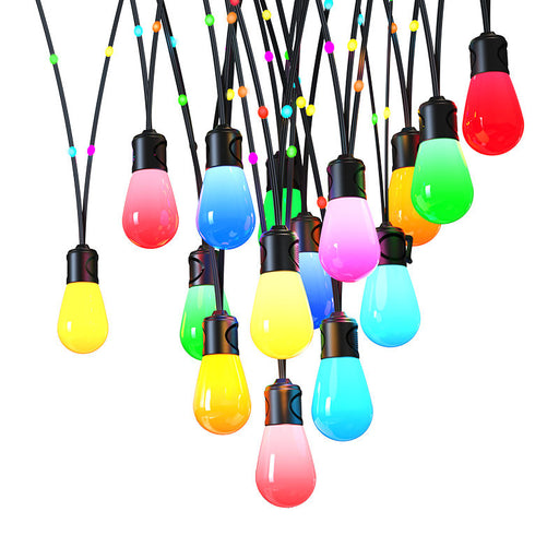 Westgate Manufacturing 53 Foot 15-Bulb ST14 RGB String Light 1M Appart With 11 Fairy Light In Between Bluetooth (STG-5315-RGB-BT)