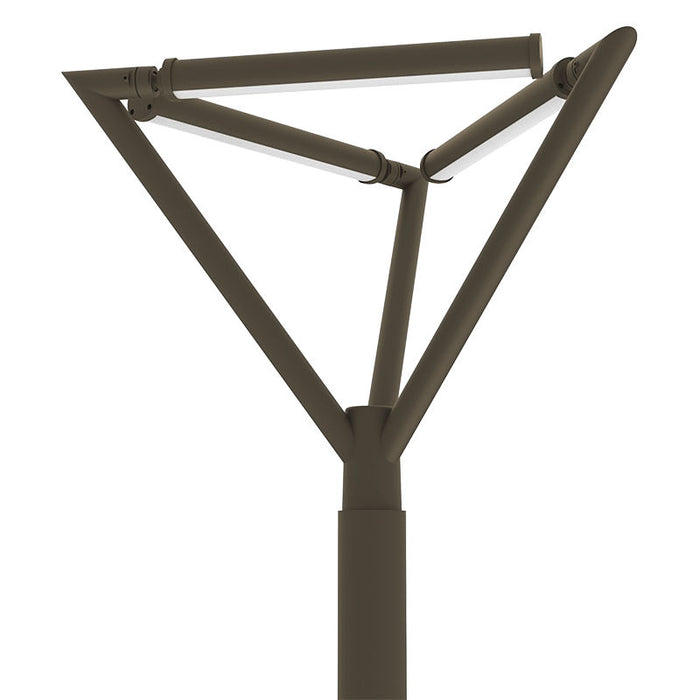 Westgate Manufacturing Tree Of Light Post Top Triple-Arm 3 Light Bars 75W CCT Selectable 3000K/4000K/5000K Bronze (TOL-A3-3L-BR)