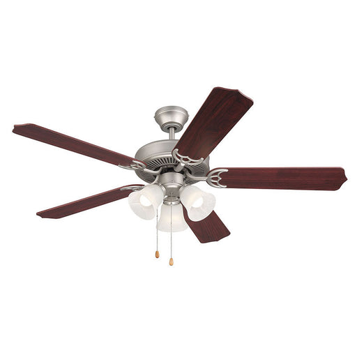 Westgate Manufacturing 52 Inch 5-Blade Ceiling Fan/Light 3 X 7W 3000K A15 Pull Chain Brushed Nickel/Rosewood/Silver Oak Blades (WFL-103-PC-5B-52-BN-RWSO)