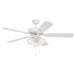 Westgate Manufacturing 52 Inch 5-Blade Ceiling Fan And Light 3 X 7W 3000K A15 Pull Chain White And White Blades (WFL-103-PC-5B-52-WH-WH)