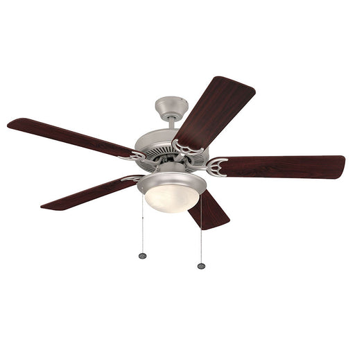Westgate Manufacturing 52 Inch 5-Blade Ceiling Fan/Light 2 X 9W 3000K A19 Pull Chain Brushed Nickel/Rosewood/Silver Oak Blades (WFL-107-PC-5B-52-BN-RWSO)