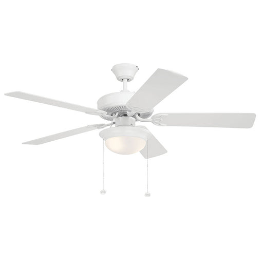 Westgate Manufacturing 52 Inch 5-Blade Ceiling Fan And Light 3 X 7W 3000K A15 Pull Chain White And White Blades (WFL-107-PC-5B-52-WH-WH)