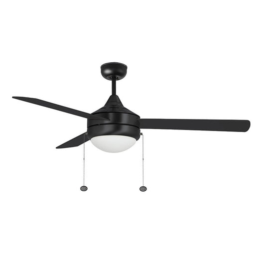 Westgate Manufacturing 52 Inch 3-Blade Ceiling Fan/Light Selectable 3000K/4000K/5000K 19W Integrated LED Pull Chain Black/Black Blades (WFL-112-PC-3B-52-MCT-BK-BK)