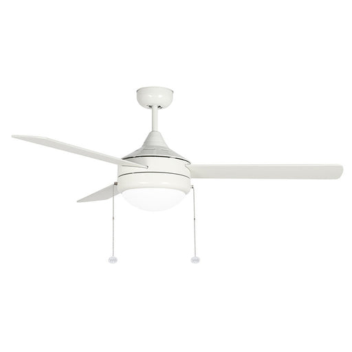 Westgate Manufacturing 52 Inch 3-Blade Ceiling Fan/Light Selectable 3000K/4000K/5000K 19W Integrated LED Pull Chain White/White Blades (WFL-112-PC-3B-52-MCT-WH-WH)
