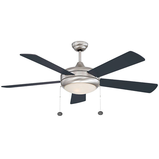 Westgate Manufacturing 52 Inch 5-Blade Ceiling Fan/Light Selectable 3000K/4000K/5000K 19W Integrated LED Pull Chain Brushed Nickel/Rosewood/Black Blades (WFL-113-PC-5B-52-MCT-BN-RWBK)