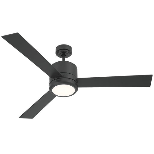 Westgate Manufacturing 52 Inch 3-Blade Ceiling Fan And Light 3000K 19W Integrated LED Wall Switch Black And Black Blades (WFL-116-WS-3B-52-30K-BK-BK)