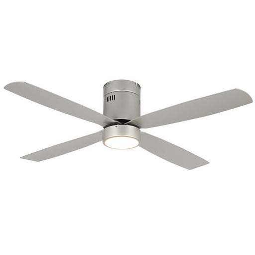 Westgate Manufacturing 52 Inch 4-Blade Ceiling Fan And Light 3000K 19W Integrated LED Wall Switch Brushed Nickel And Silver Blades (WFL-118-WS-4B-52-30K-BN-S)