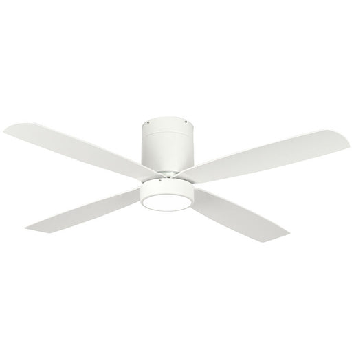 Westgate Manufacturing 52 Inch 4-Blade Ceiling Fan And Light 3000K 19W Integrated LED Wall Switch White And White Blades (WFL-118-WS-4B-52-30K-WH-WH)