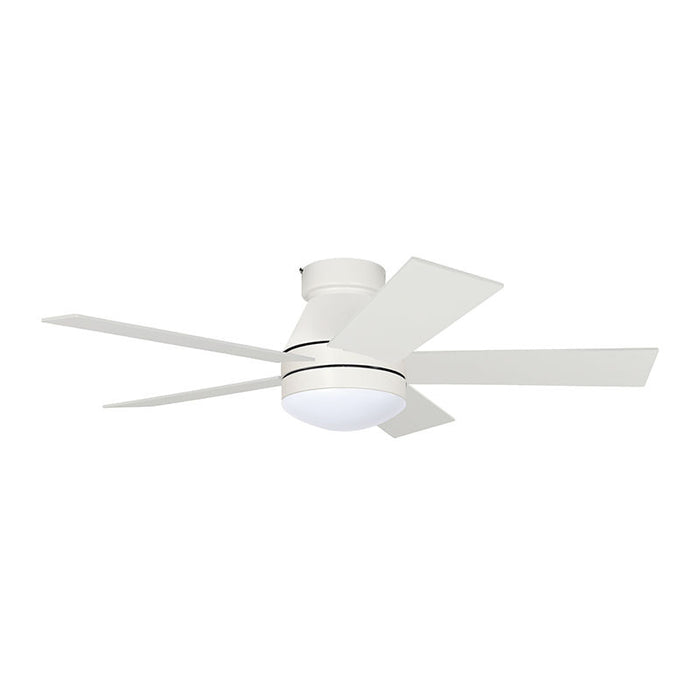 Westgate Manufacturing 42 Inch 5-Blade Ceiling Fan And Light CCT Selectable 3000K/3500K/4000K/5000K/6500K 18W Remote Matte White Housing/Blades (WFL-DC-120-RC-5B-42-MCT5-WH-WH)