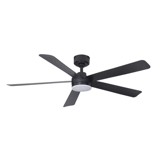 Westgate Manufacturing 52 Inch 5-Blade Ceiling Fan And Light CCT Selectable 3000K/3500K/4000K/5000K/6500K 18W Remote Matte Black Housing/Blades (WFL-DC-121-RC-5B-52-MCT5-BK-BK)