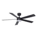 Westgate Manufacturing 52 Inch 5-Blade Ceiling Fan And Light CCT Selectable 3000K/3500K/4000K/5000K/6500K 18W Remote Matte Black Housing/Blades (WFL-DC-121-RC-5B-52-MCT5-BK-BK)