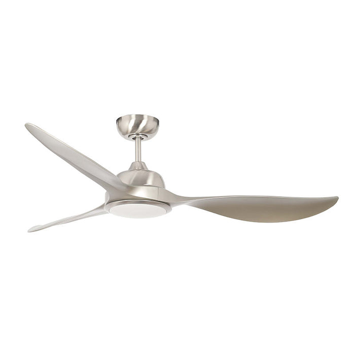 Westgate Manufacturing 56 Inch 3-Blade Ceiling Fan And Light CCT Selectable 3000K/3500K/4000K/5000K/6500K 22W Remote Brushed Nickel Housing/Silver Blades (WFL-DC-123-RC-3B-56-MCT5-BN-NW)