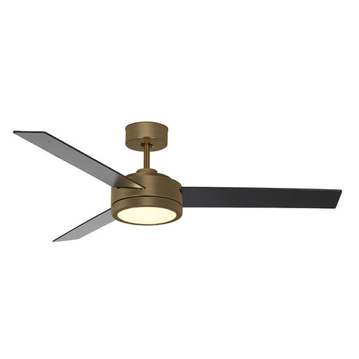 Westgate Manufacturing 52 Inch 3-Blade Ceiling Fan And Light CCT Selectable 3000K/3500K/4000K/5000K/6500K 18W Remote Gold Antique Housing/Reversible Blades (WFL-DC-125-RC-3B-52-MCT5-AZ-BK)