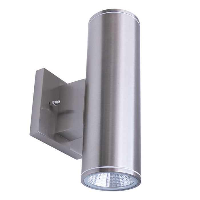 Westgate Manufacturing 4 Inch Wall Cylinder Up/Down Light 30W CCT Selectable 3000K/4000K/5000K 3W Dual-Dim Photocell Brushed Nickel (WMC4-UDL-MCTP-BN-DD-P)