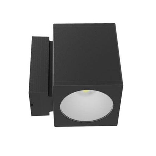 Westgate Manufacturing 8 Inch Square Outdoor Wall Cylinder Select Up And Down CCT Selectable 3000K/4000K/5000K 40W Black (WMCS8-UDL-MCTD-BK-D)