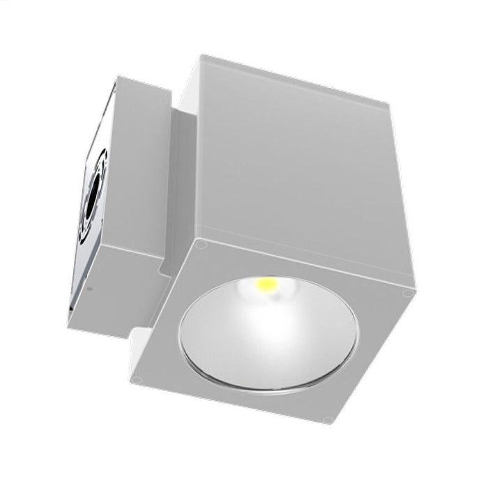 Westgate Manufacturing 8 Inch Square Outdoor Wall Cylinder Select Up And Down CCT Selectable 3000K/4000K/5000K 40W Silver (WMCS8-UDL-MCTD-SIL-D)