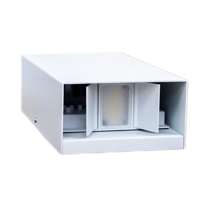 Westgate Manufacturing Adjustable Beam Angle Outdoor/Indoor Designer Wall Sconce Square Wattage/CCT Selectable 14W/18W/24W 3000K/4000K/5000K 120-277V White (CREA-56-MCTP-WH)