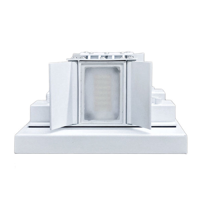 Westgate Manufacturing Adjustable Beam Angle Outdoor/Indoor Designer Wall Sconce Square Wattage/CCT Selectable 14W/18W/24W 3000K/4000K/5000K 120-277V White (CREA-56-MCTP-WH)
