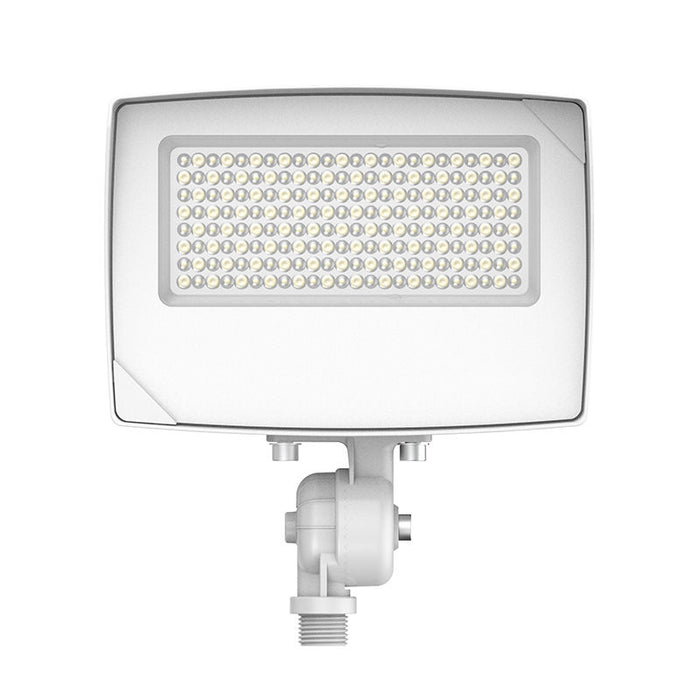 Westgate Manufacturing Max Flood Wattage/CCT Selectable 15/25/35W 3000K/4000K/5000K 120-277V 0-10V Dimming Digital Beam Angel Knuckle Mount Photocell White (LF4MAX-SM-15-35W-MCTPB-KN-P-WH)