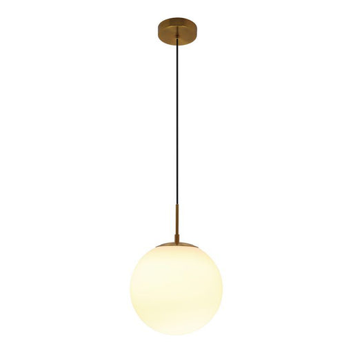 Westgate Manufacturing 12 Inch Frosted Glass E26 Architectural Globe Pendant 67 Inch Pendant Drop Gold (LCFG-12-E26-FR-GD)