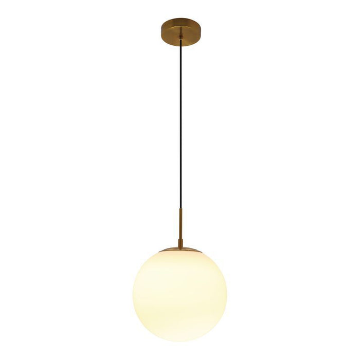 Westgate Manufacturing 12 Inch Frosted Glass E26 Architectural Globe Pendant 67 Inch Pendant Drop Gold (LCFG-12-E26-FR-GD)