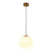 Westgate Manufacturing 12 Inch Frosted Glass E26 Architectural Globe Pendant 67 Inch Pendant Drop Gold (LCFG-12-E26-FR-GD)