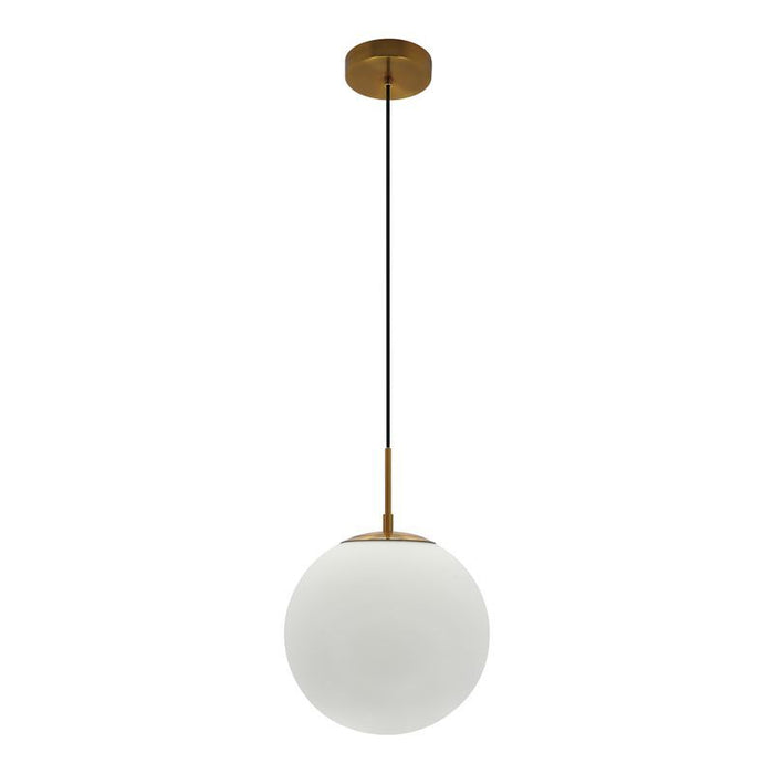 Westgate Manufacturing 12 Inch Frosted Glass LED 20W CCT Selectable 2700K/3000K/3500K/4000K/5000K Globe Pendant 67 Inch Pendant Drop Gold (LCFG-12-MCT5-FR-GD)